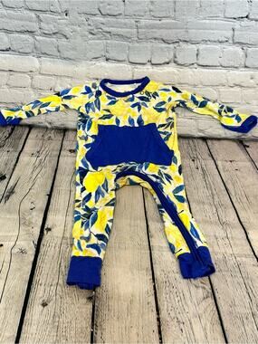 &Me Bamboo Floral Lemon Crescent Zippie Bamboo Outfit